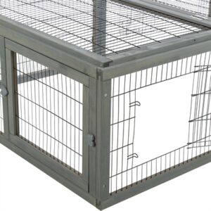 Trixie konijnenren met afdekking hout grijs 174 x 109 x 48 cm - Afbeelding 6