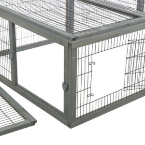 Trixie konijnenren met afdekking hout grijs 174 x 109 x 48 cm - Afbeelding 7