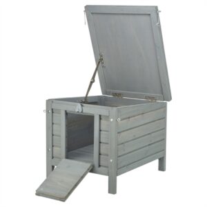 Trixie knaagdierhuis grijs 42 x 51 x 43 cm – opklapbaar dak, deurklep - Afbeelding 1