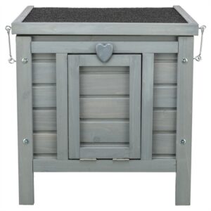 Trixie knaagdierhuis grijs 42 x 51 x 43 cm – opklapbaar dak, deurklep - Afbeelding 4