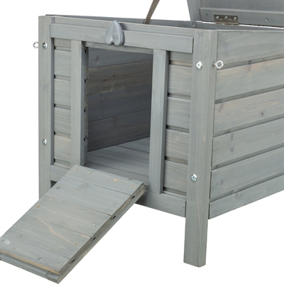Trixie knaagdierhuis grijs 42 x 51 x 43 cm – opklapbaar dak, deurklep