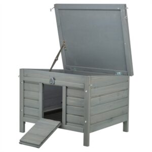 Trixie knaagdierhuis grijs 60 x 50 x 47 cm – opklapbaar dak, deurklep - Afbeelding 1