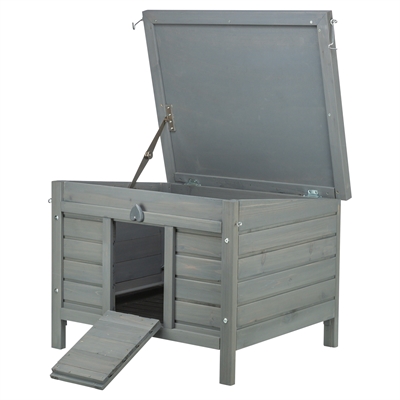 Trixie knaagdierhuis grijs 60 x 50 x 47 cm – opklapbaar dak, deurklep