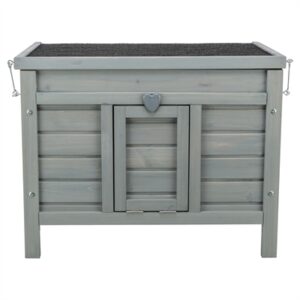 Trixie knaagdierhuis grijs 60 x 50 x 47 cm – opklapbaar dak, deurklep - Afbeelding 4