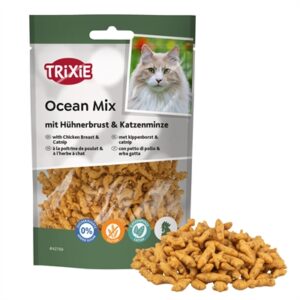 Trixie kattensnack Ocean Mix met kippenborst en catnip 50 g - Afbeelding 1
