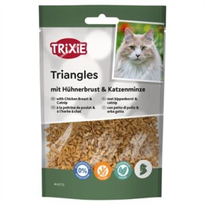 Trixie Triangles kattensnack met kippenborst en catnip 50 g - Afbeelding 4