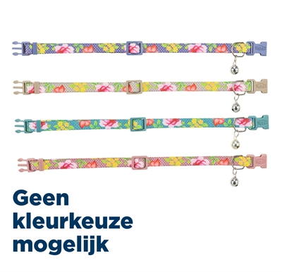 Trixie kattenhalsband bloemenmotief assorti 20-34 x 1 cm – met belletje