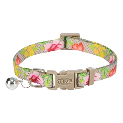 Trixie kattenhalsband bloemenmotief assorti 20-34 x 1 cm – met belletje