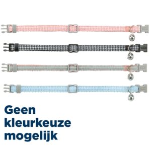Trixie kattenhalsband hanenpootmotief assorti 20-30 x 1 cm – met belletje - Afbeelding 1