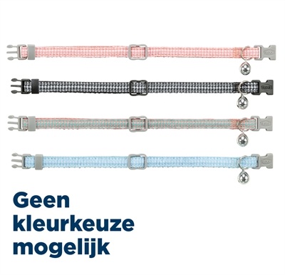 Trixie kattenhalsband hanenpootmotief assorti 20-30 x 1 cm – met belletje