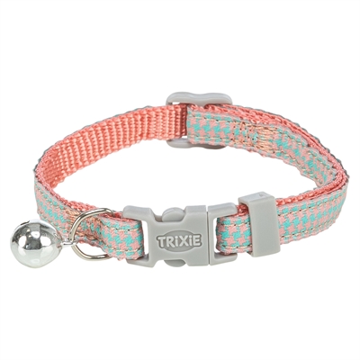 Trixie kattenhalsband hanenpootmotief assorti 20-30 x 1 cm – met belletje