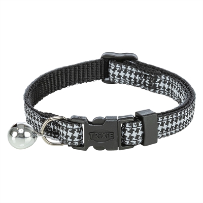 Trixie kattenhalsband hanenpootmotief assorti 20-30 x 1 cm – met belletje