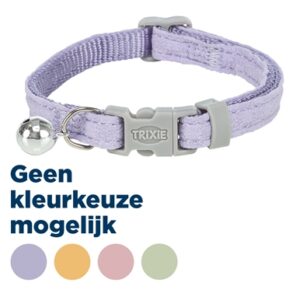 Trixie kattenhalsband geblokt motief assorti 20-30 x 1 cm – pastelkleuren - Afbeelding 1