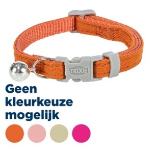 Trixie kattenhalsband katoenlook assorti 20-30 x 1 cm – effen kleuren - Afbeelding 1