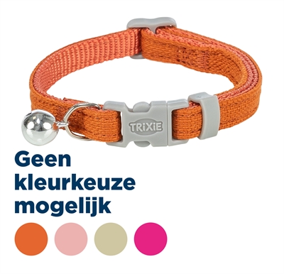 Trixie kattenhalsband katoenlook assorti 20-30 x 1 cm – effen kleuren