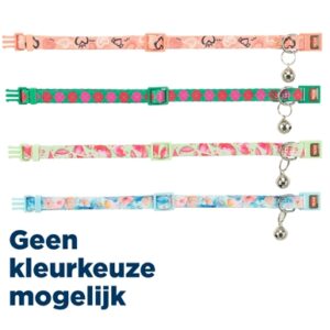 Trixie kattenhalsband Flower Power assorti 19-31 x 1 cm – met belletje - Afbeelding 1