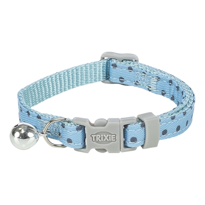 Trixie kattenhalsband stippenmotief blauw 20-30 x 1 cm – met belletje