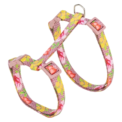 Trixie kattentuigje met riem bloemenmotief assorti 27-45 x 1 cm
