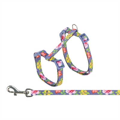 Trixie kattentuigje met riem bloemenmotief assorti 27-45 x 1 cm