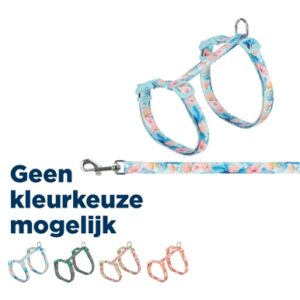 Trixie kattentuigje met riem Flower Power assorti 35-59 x 1,3 cm - Afbeelding 1