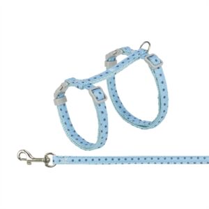 Trixie kattentuigje met riem stippen blauw 28-45 x 1 cm, 4 stuks - Afbeelding 1