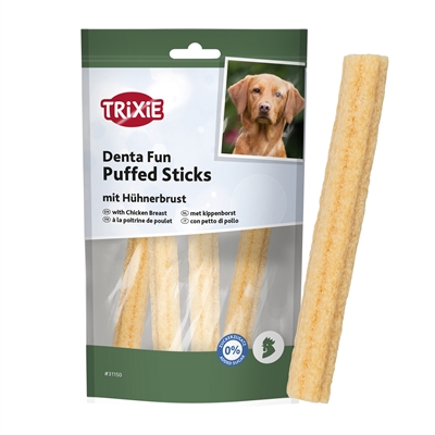 Trixie Denta Fun Puffed Sticks kauwsnack met kippenborst 40 g