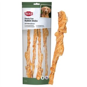 Trixie Denta Fun Rabbit Sticks kauwsnack met kippenborst 100 g - Afbeelding 1