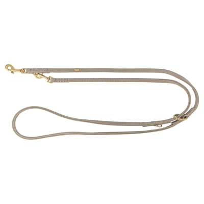 Trixie hondenriem Pure verstelbaar leer lichtgrijs 200 x 1 cm