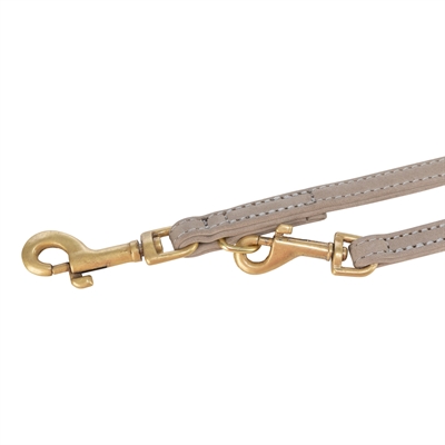 Trixie hondenriem Pure verstelbaar leer lichtgrijs 200 x 1 cm