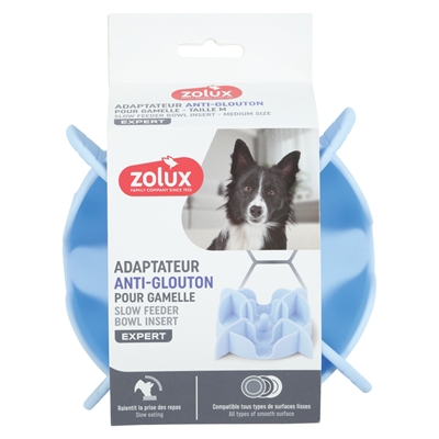 Zolux slowfeeder inzetstuk voor voerbak siliconen blauw 17,5 x 17,5 cm