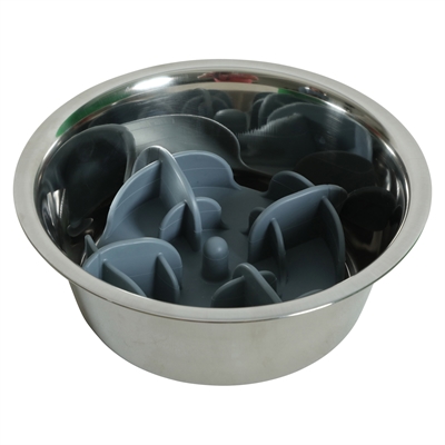 Zolux slowfeeder inzetstuk voor voerbak siliconen blauw 17,5 x 17,5 cm