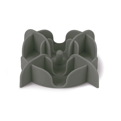 Zolux slowfeeder inzetstuk voor voerbak siliconen grijs 17,5 x 17,5 cm
