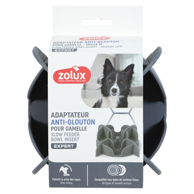 Zolux slowfeeder inzetstuk voor voerbak siliconen grijs 17,5 x 17,5 cm