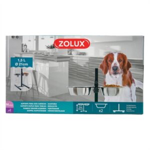 Zolux voerstandaard verstelbaar rvs 2 x 1,5 liter – bakken 21 cm - Afbeelding 6