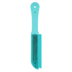 Zolux Anah textielborstel rubber 4,5 x 3 x 27 cm – blauw, tegen dierenharen - Afbeelding 1