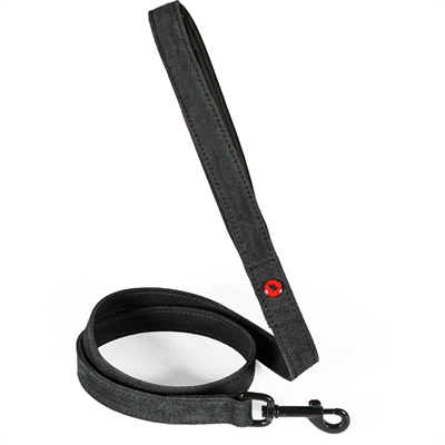 Zolux Expert hondenriem premium leer/neopreen zwart 100 x 2 cm