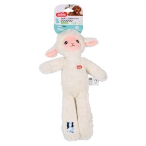 Zolux Furry Farm schaap Lenny pluche met touw wit 32 cm – hondenspeeltje - Afbeelding 4