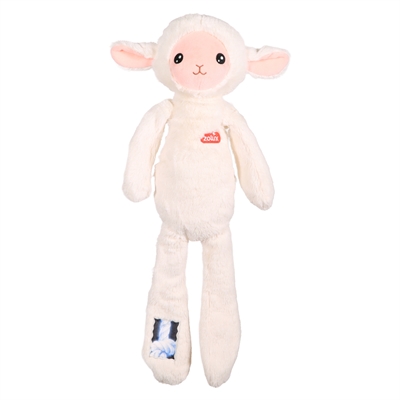 Zolux Furry Farm schaap Lenny pluche met touw wit 58,5 cm – hondenspeeltje