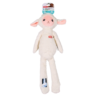 Zolux Furry Farm schaap Lenny pluche met touw wit 58,5 cm – hondenspeeltje