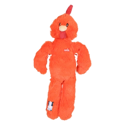 Zolux Furry Farm haan Brock pluche met touw oranje 36,5 cm – hondenspeeltje