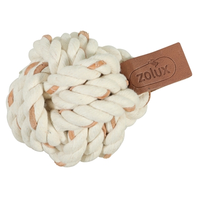 Zolux touwbal Leather Touch 9,5 x 7 x 7 cm – hondenspeeltje