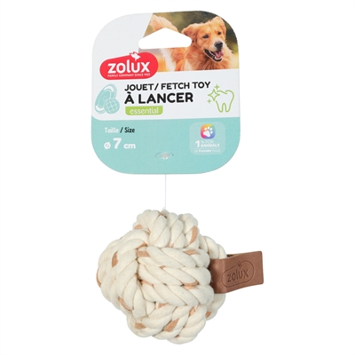 Zolux touwbal Leather Touch 9,5 x 7 x 7 cm – hondenspeeltje