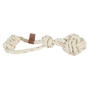Zolux flostouw met touwbal Leather Touch 28,5 cm – katoen en rundleer - Afbeelding 1