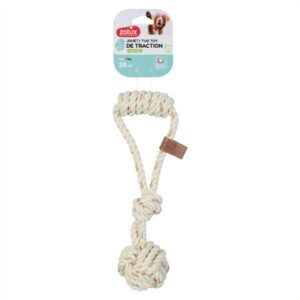 Zolux flostouw met touwbal Leather Touch 28,5 cm – katoen en rundleer - Afbeelding 4