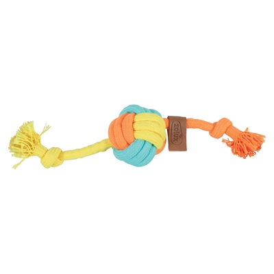 Zolux flostouw Twist met touwbal meerkleurig 29 cm – kauw- en apporteertouw