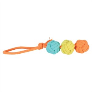 Zolux flostouw Twist met 3 touwballen meerkleurig 43 cm – trektouw - Afbeelding 1