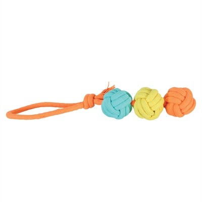 Zolux flostouw Twist met 3 touwballen meerkleurig 43 cm – trektouw