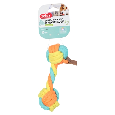 Zolux flostouw Twist dumbbell meerkleurig 19,5 cm – kauwspeeltje hond