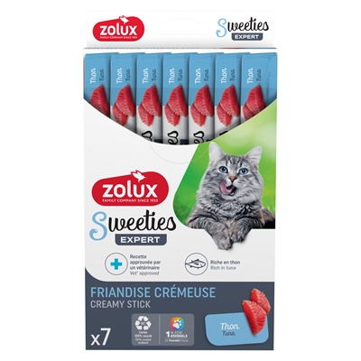Zolux Sweeties Expert Creamy Stick tonijn 7 x 14 g – kattensnack