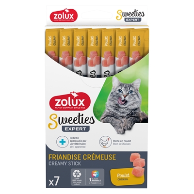 Zolux Sweeties Expert Creamy Stick kip 7 x 14 g – kattensnack